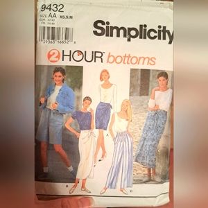 Ladies Simplicity Pattern 9432 Wrap Skirts, etc Size XS-MED cut- altogether